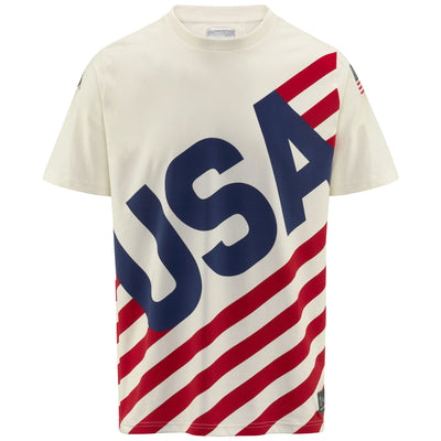 T-ShirtsTop Unisex AYBA2 USA US T-Shirt WHITE MILK-BLUE DK-RED Photo (jpg Rgb)			