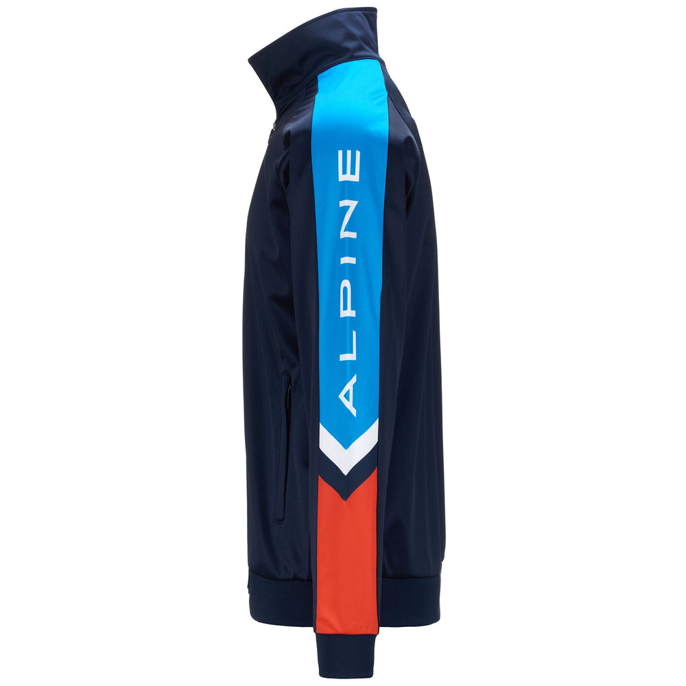 Fleece Man ANCOL ALPINE F1 Jacket BLUE NAVY-LIQUID BLUE-RED Dressed Front (jpg Rgb)	