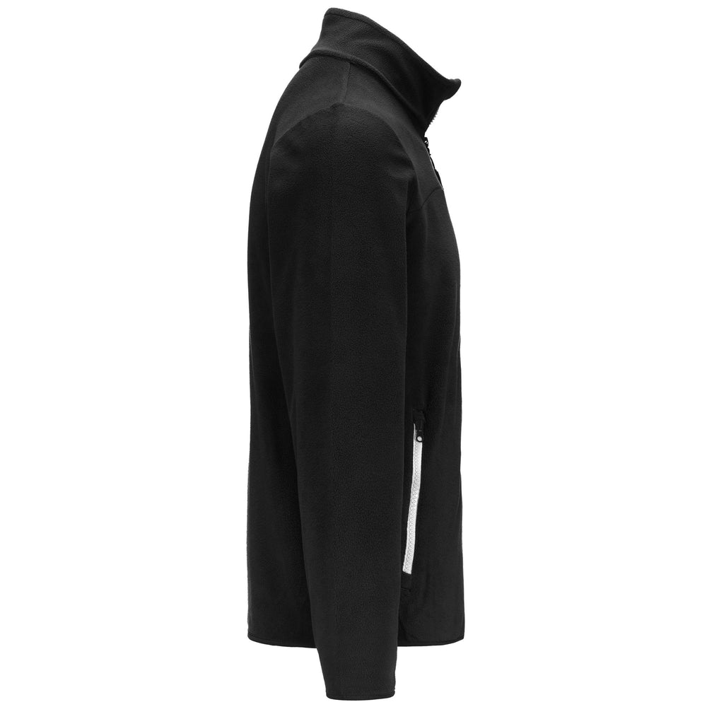 Fleece Man WIND Jacket BLACK - WHITE Dressed Front (jpg Rgb)	