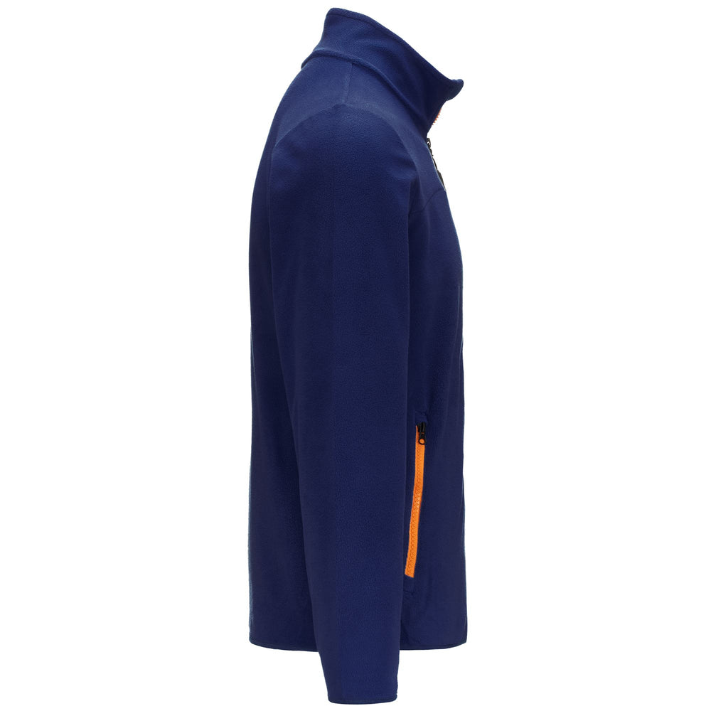 Fleece Man WIND Jacket BLUE MARINE - ORANGE Dressed Front (jpg Rgb)	