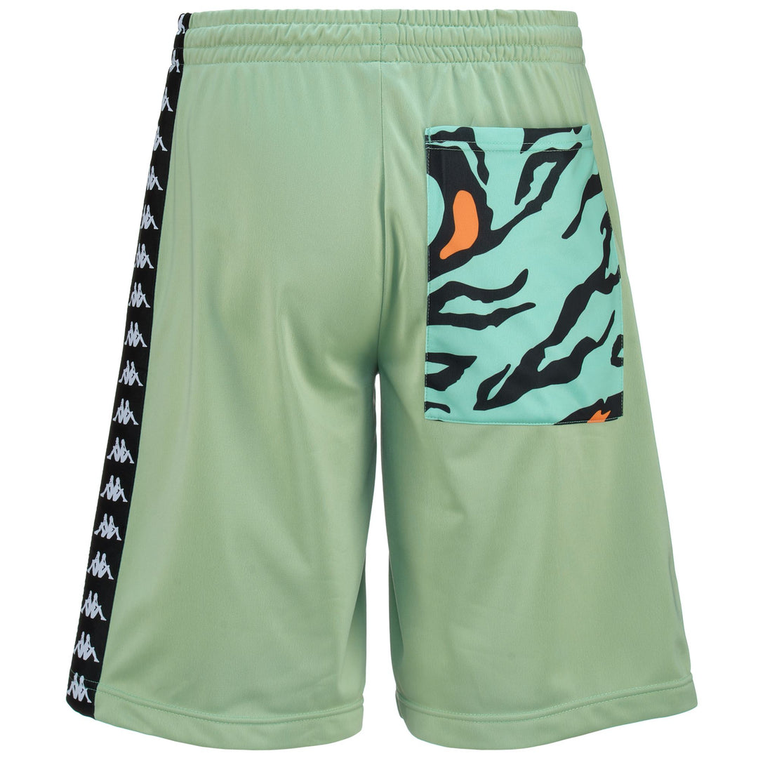 Shorts Man 222 BANDA FOLK GRAPHIK Sport  Shorts GREEN SAGE-BLACK Dressed Side (jpg Rgb)		