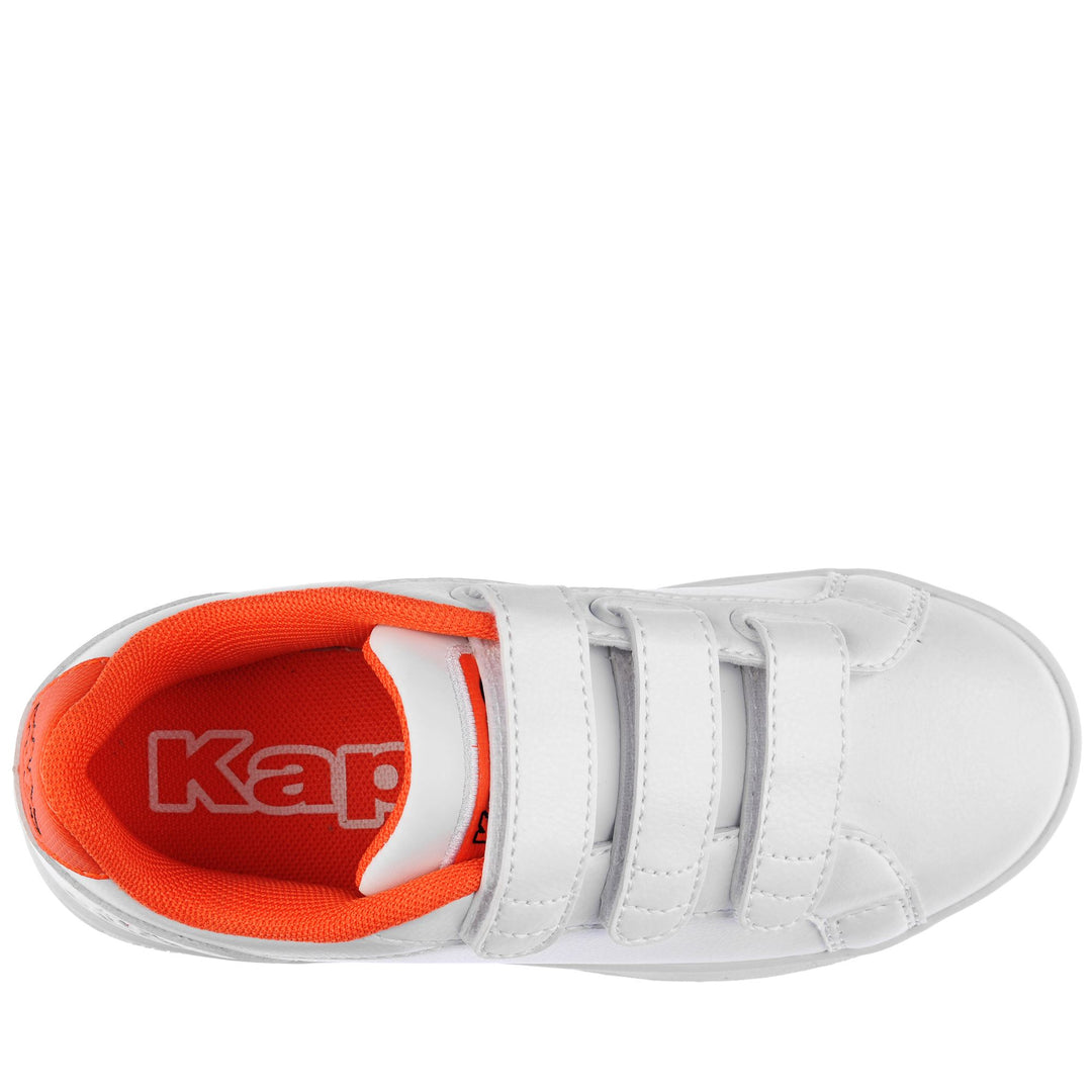 Sneakers Kid unisex LOGO GALTER 5 V KID Low Cut WHITE - ORANGE DK Dressed Back (jpg Rgb)		
