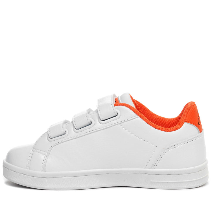 Sneakers Kid unisex LOGO GALTER 5 V KID Low Cut WHITE - ORANGE DK Dressed Side (jpg Rgb)		