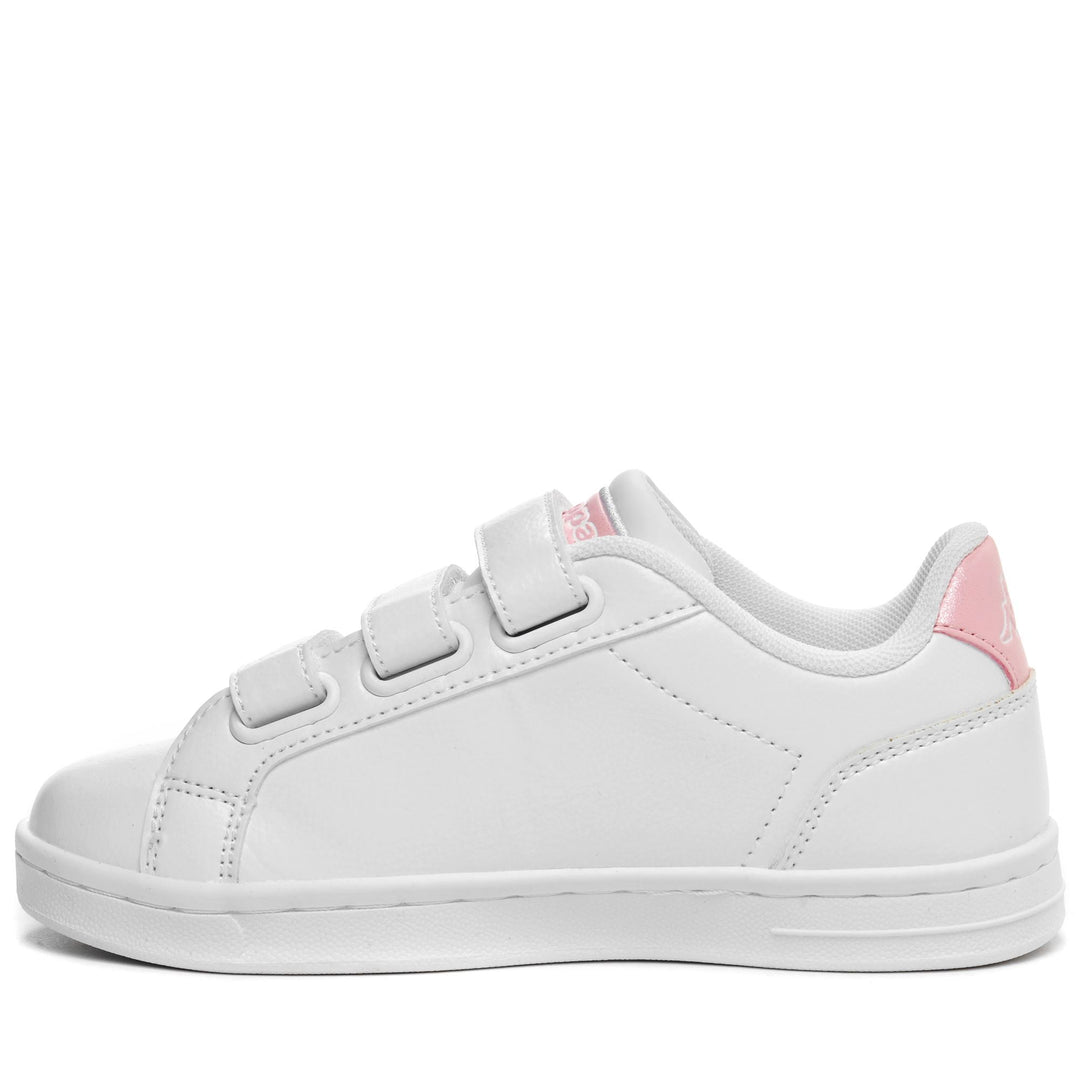 Sneakers Kid unisex LOGO GALTER 5 V KID Low Cut WHITE-PINK Dressed Side (jpg Rgb)		