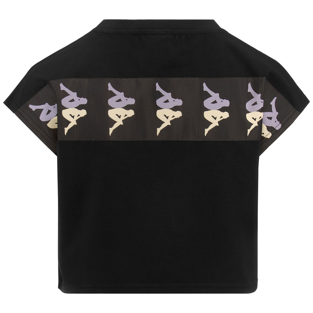 T-ShirtsTop Woman 222 BANDA 10 LAVARS T-Shirt BLACK-VIOLET LAVANDER-BEIGE NATURALE Dressed Side (jpg Rgb)		