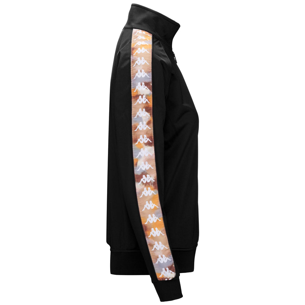 Fleece Woman 222 BANDA WANNISTON GRAPHIKTAPE Jacket BLACK Dressed Front (jpg Rgb)	
