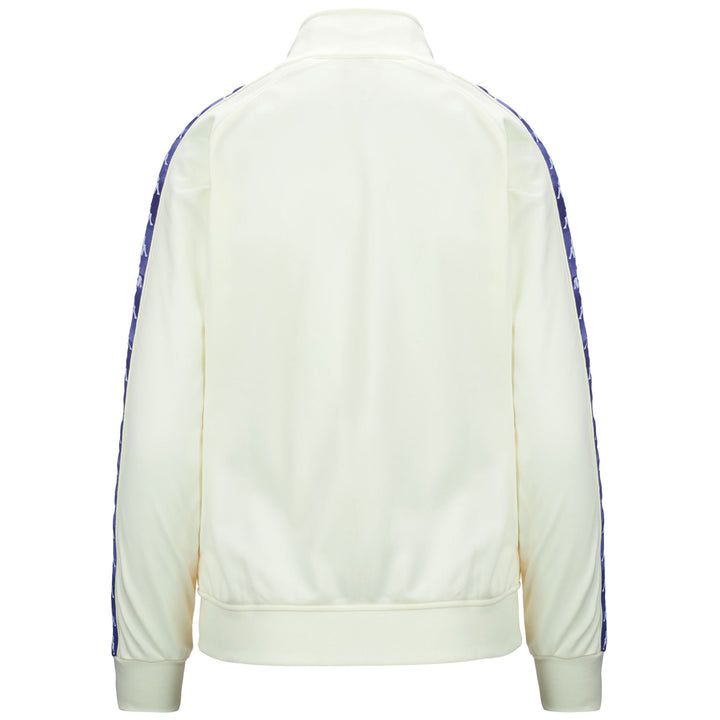 Fleece Woman 222 BANDA WANNISTON GRAPHIKTAPE Jacket WHITE CREAM-VIOLET GRAPHIK Dressed Side (jpg Rgb)		