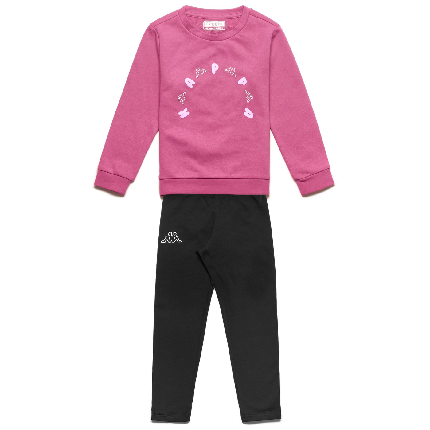 Sport Suits Girl LOGO DUPER KID TRACKSUIT Black - Pink Fandango | kappa Photo (jpg Rgb)			