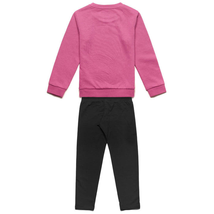 Sport Suits Girl LOGO DUPER KID TRACKSUIT BLACK - PINK FANDANGO Dressed Front (jpg Rgb)	