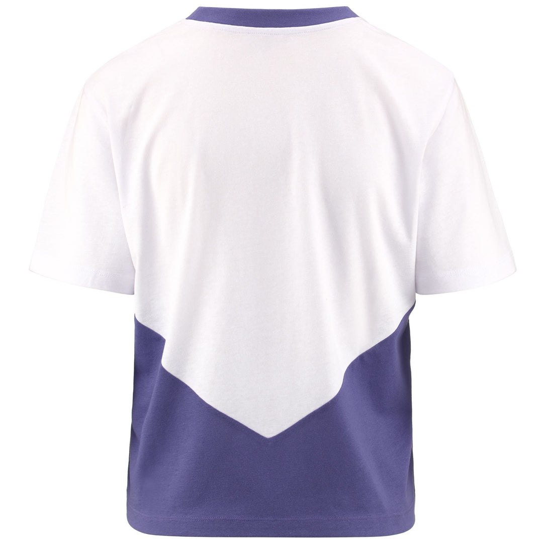 T-ShirtsTop Woman LOGO ECE T-Shirt WHITE - VIOLET BLUE CORSICAN Dressed Side (jpg Rgb)		