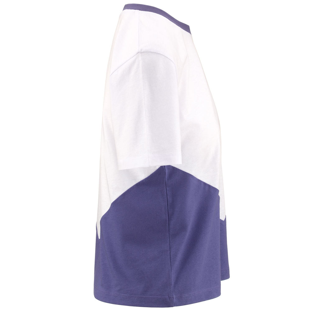 T-ShirtsTop Woman LOGO ECE T-Shirt WHITE - VIOLET BLUE CORSICAN Dressed Front (jpg Rgb)	