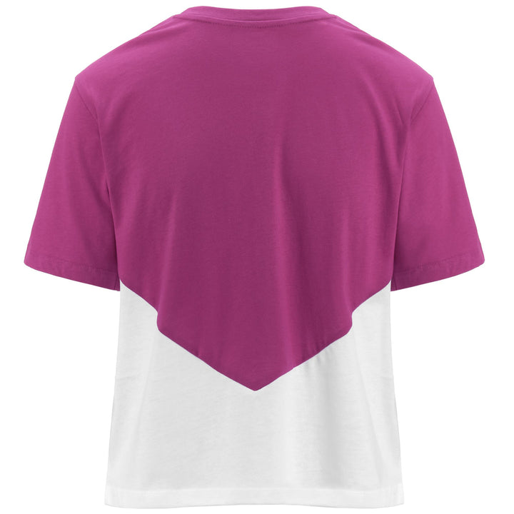 T-ShirtsTop Woman LOGO ECE T-Shirt FUCHSIA RED BATON - WHITE Dressed Side (jpg Rgb)		