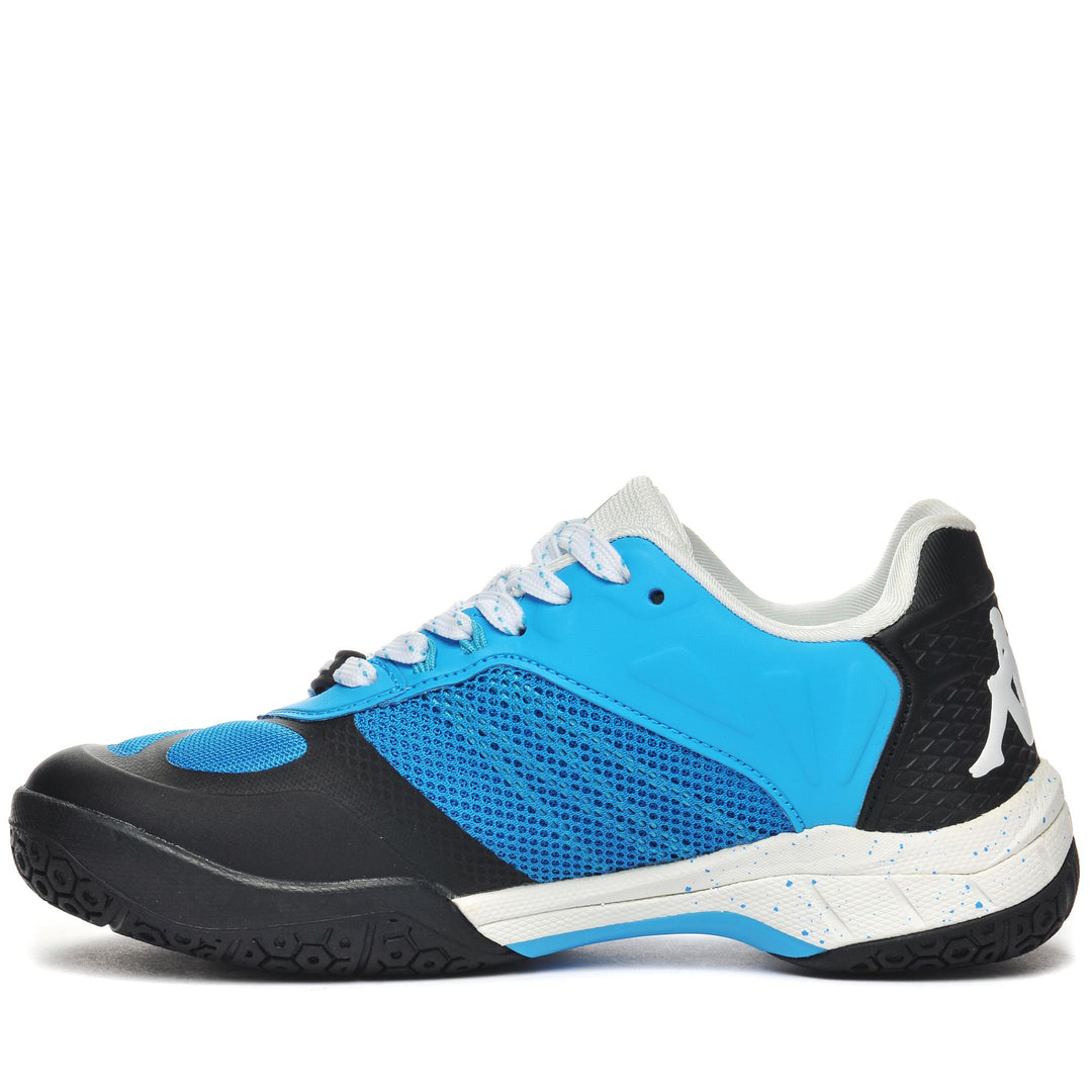 Sport Shoes Unisex KOMBAT  PADEL LOOP Low Cut BLUE TURKIS-WHITE-BLACK Dressed Side (jpg Rgb)		