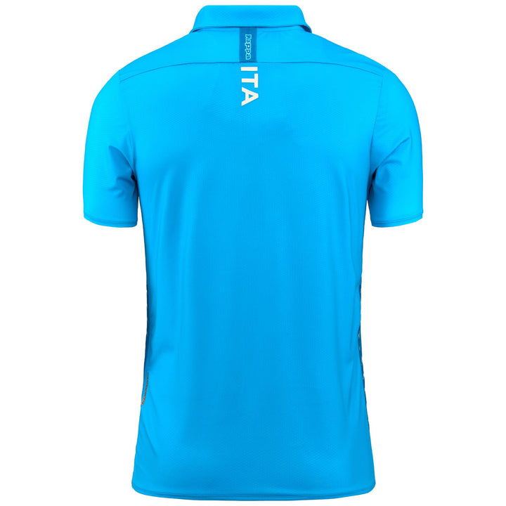 Active Jerseys Man KOMBAT FIG Polo Shirt BLUE BRILLIANT-WHITE Dressed Side (jpg Rgb)		