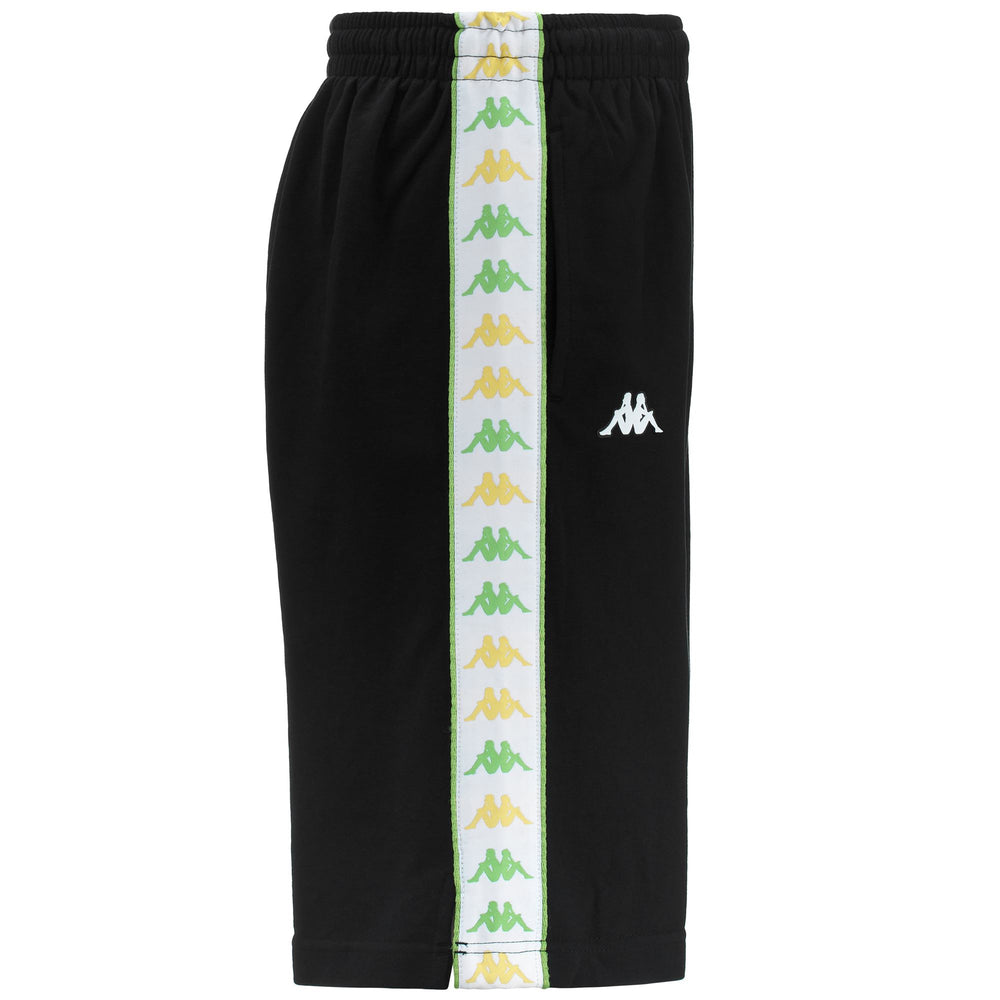 Shorts Man 222 BANDA TREADSI Sport  Shorts BLACK-WHITE-GREEN DUSTY Dressed Front (jpg Rgb)	