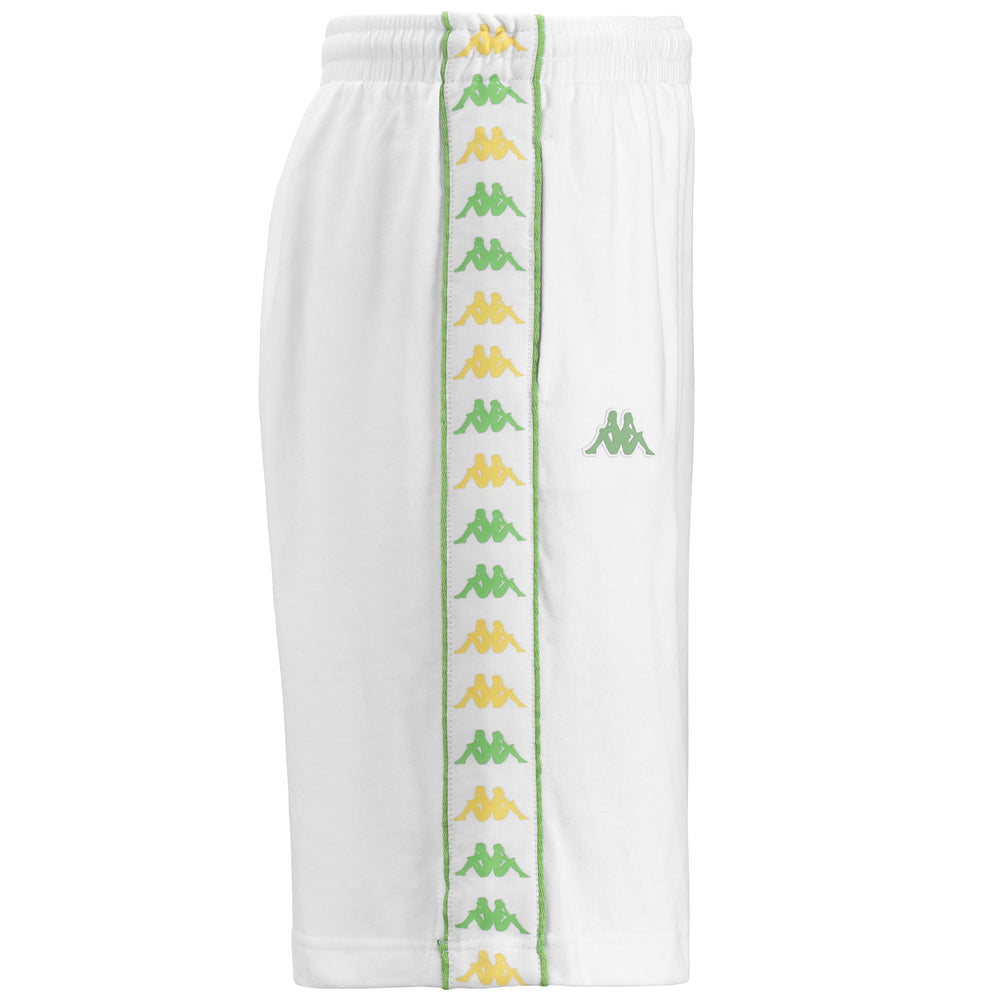 Shorts Man 222 BANDA TREADSI Sport  Shorts WHITE-GREEN DUSTY-YELLOW ANISETTE Dressed Front (jpg Rgb)	