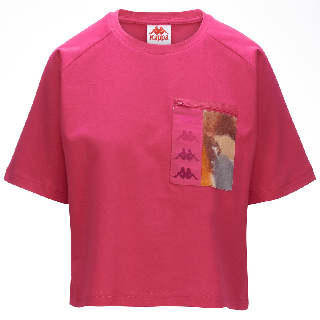 T-ShirtsTop Woman 222 BANDA GRISHA GRAPHIK T-Shirt FUCHSIA BRIGHT ROSE-GREY-ORANGE Photo (jpg Rgb)			