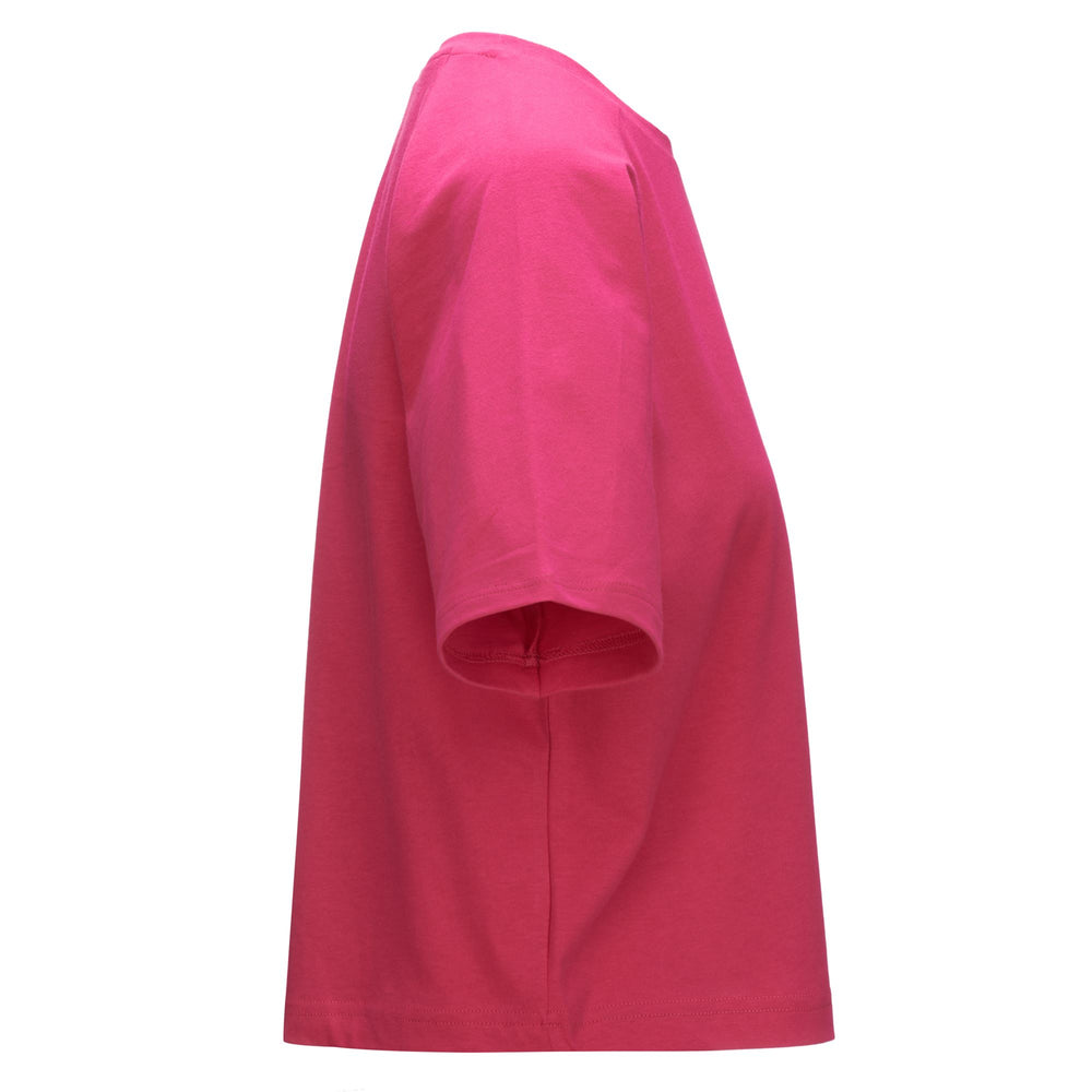 T-ShirtsTop Woman 222 BANDA GRISHA GRAPHIK T-Shirt FUCHSIA BRIGHT ROSE-GREY-ORANGE Dressed Front (jpg Rgb)	