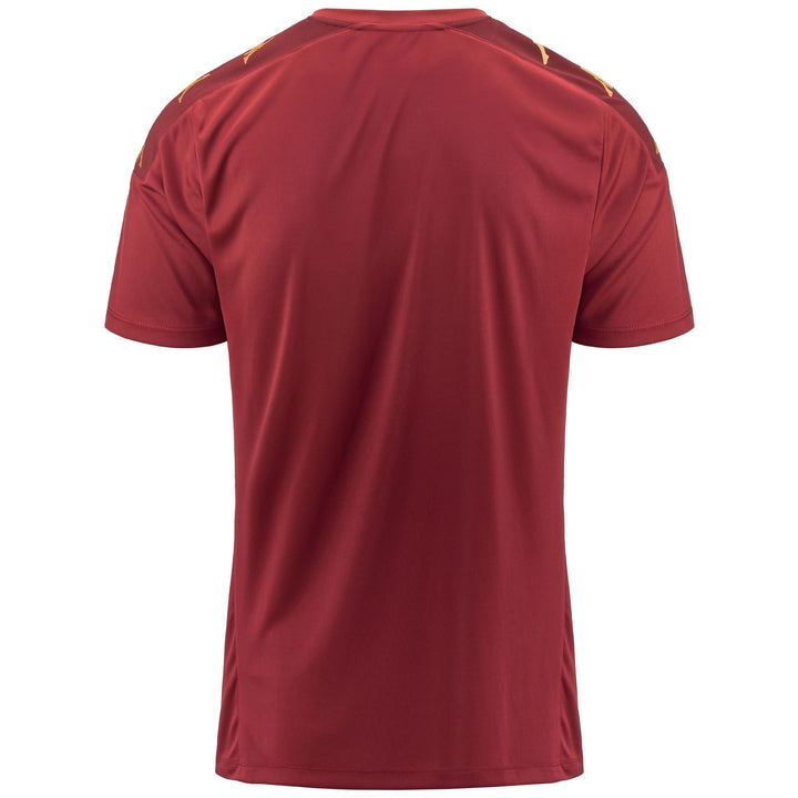 Active Jerseys Man KAPPA4FOOTBALL GIANTO Shirt RED GRANATA-BROWN BORDEAUX Dressed Side (jpg Rgb)		