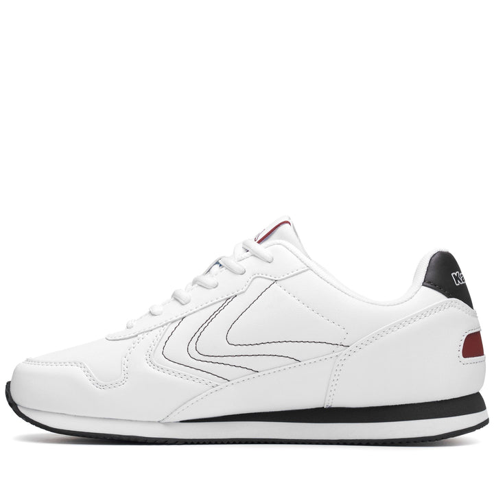 Sneakers Unisex LOGO FEEVE Low Cut WHITE-RED DK Dressed Side (jpg Rgb)		