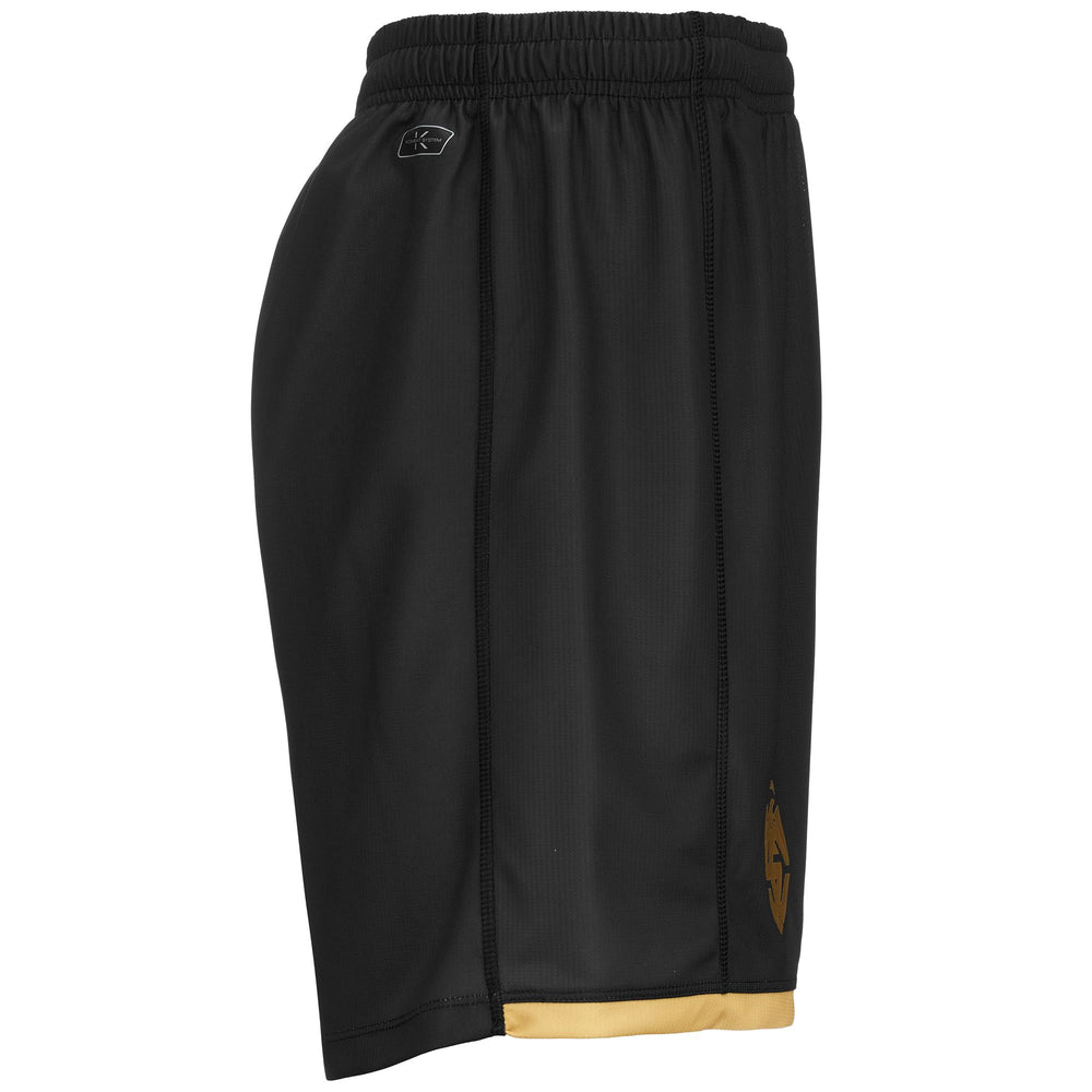 Shorts Man KOMBAT RYDER SPEZIA Sport  Shorts BLACK - YELLOW GOLD RICH Dressed Front (jpg Rgb)	