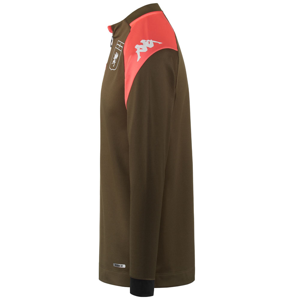 Fleece Man ABLAS PRO 7 GENOA Jumper BROWN OLIVA-ORANGE Dressed Front (jpg Rgb)	