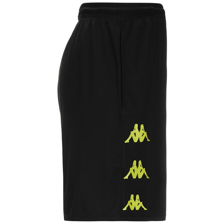 Shorts Man DORGOLIP Sport  Shorts BLACK - GREEN SULPHUR Dressed Front (jpg Rgb)	
