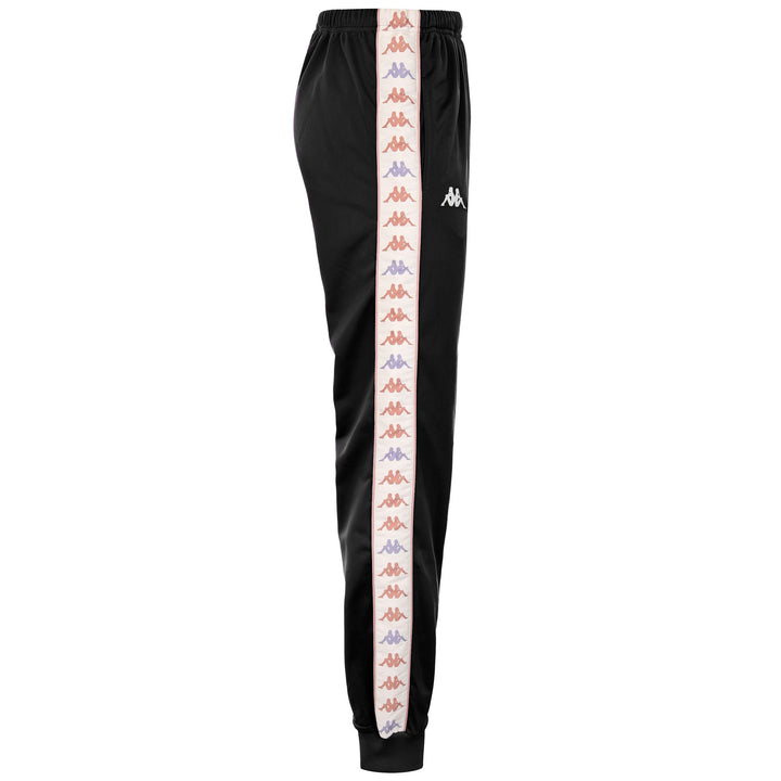 Pants Woman 222 BANDA WRASTORIAO SLIM Sport Trousers BLACK-BROWN CAMEO-VIOLET LAVANDER-WHITE CREAM Dressed Front (jpg Rgb)	