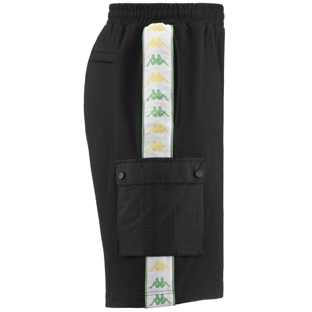 Shorts Man 222 BANDA SANCIO Sport  Shorts BLACK-WHITE-GREEN DUSTY Dressed Front (jpg Rgb)	
