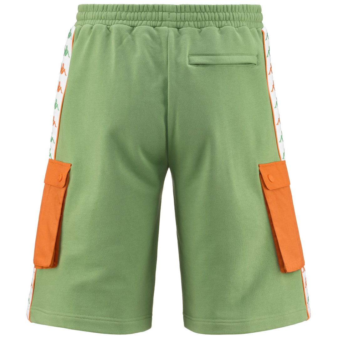 Shorts Man 222 BANDA SANCIO Sport  Shorts GREEN DUSTY-ORANGE RUST-WHITE Dressed Side (jpg Rgb)		