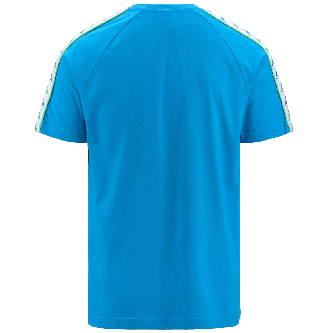 T-ShirtsTop Man 222 BANDA COENI SLIM T-Shirt BLUE SMURF-WHITE-GREEN DUSTY Dressed Side (jpg Rgb)		