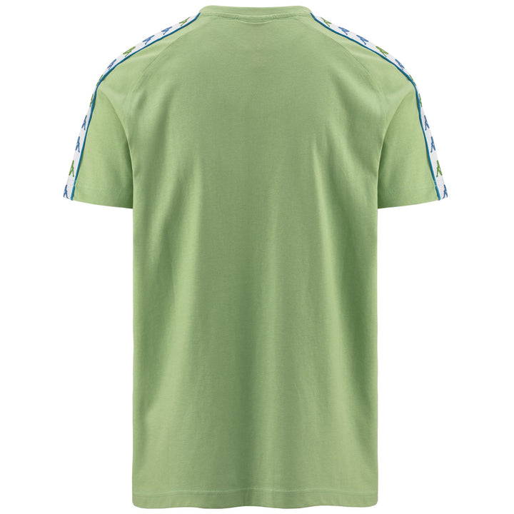 T-ShirtsTop Man 222 BANDA COENI SLIM T-Shirt GREEN DUSTY-WHITE-BLUE SMURF Dressed Side (jpg Rgb)		