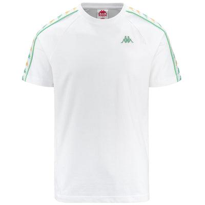 T-ShirtsTop Man 222 BANDA COENI SLIM T-Shirt WHITE-GREEN DUSTY-YELLOW ANISETTE Photo (jpg Rgb)			