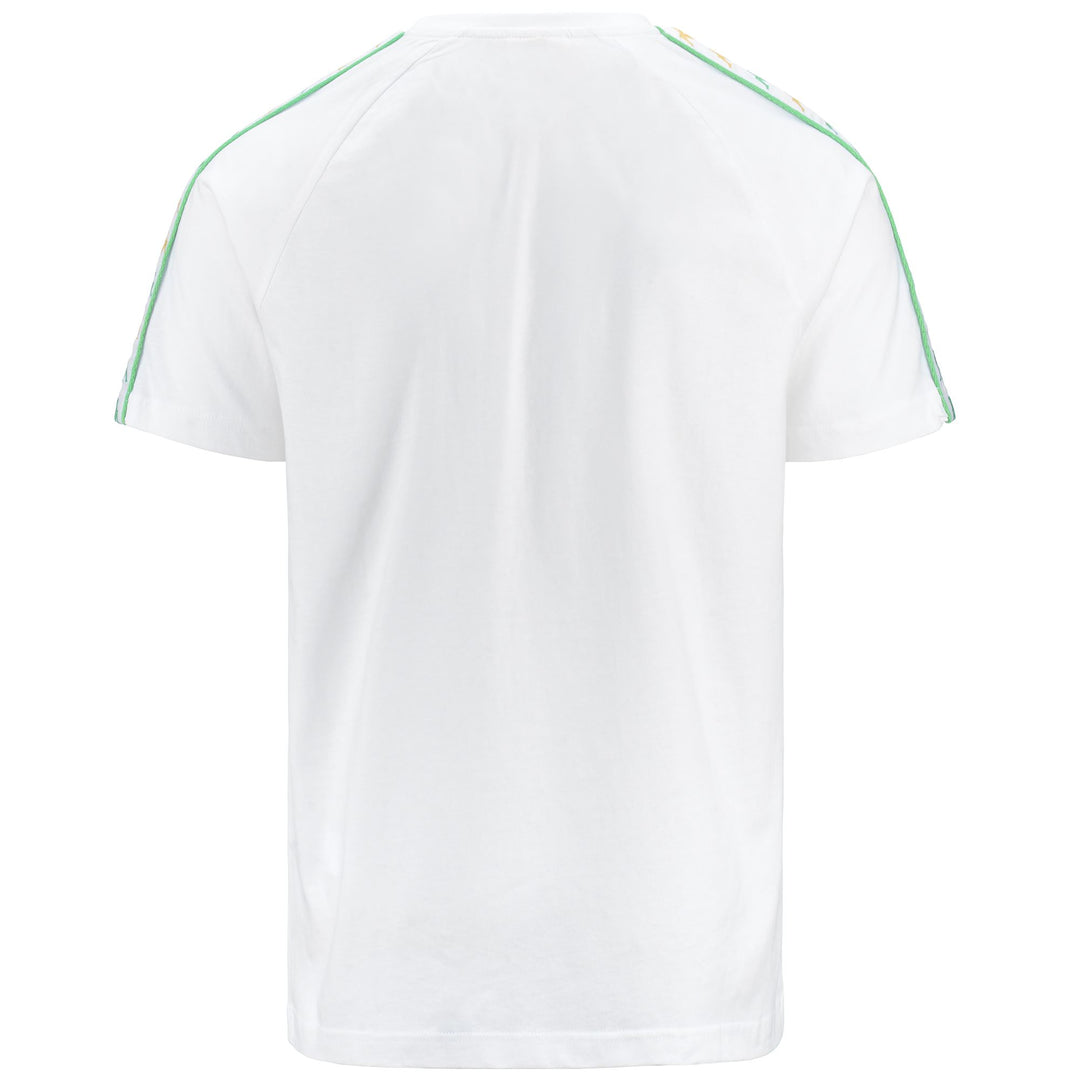 T-ShirtsTop Man 222 BANDA COENI SLIM T-Shirt WHITE-GREEN DUSTY-YELLOW ANISETTE Dressed Side (jpg Rgb)		