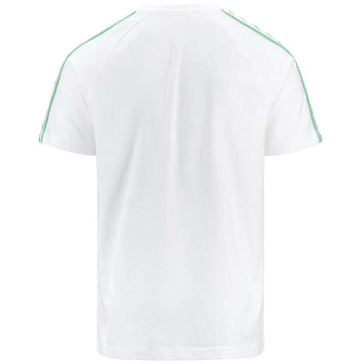 T-ShirtsTop Man 222 BANDA COENI SLIM T-Shirt WHITE-GREEN DUSTY-YELLOW ANISETTE Dressed Side (jpg Rgb)		