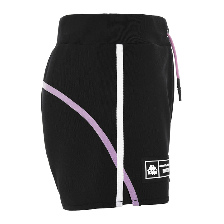 Shorts Woman AUTHENTIC TECH ZAVY Sport  Shorts BLACK - VIOLET TULLE - WHITE Dressed Front (jpg Rgb)	