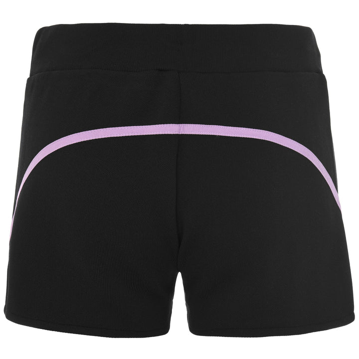 Shorts Woman AUTHENTIC TECH ZAVY Sport  Shorts BLACK - VIOLET TULLE - WHITE Dressed Side (jpg Rgb)		