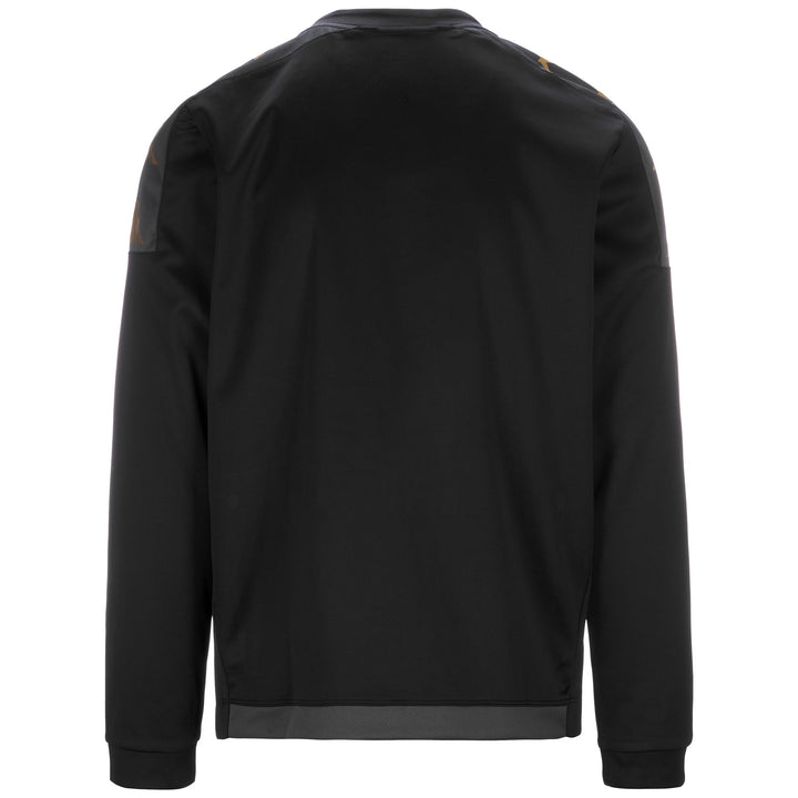 Fleece Man KAPPA4FOOTBALL GIULLIO Jacket BLACK-GREY DK Dressed Side (jpg Rgb)		