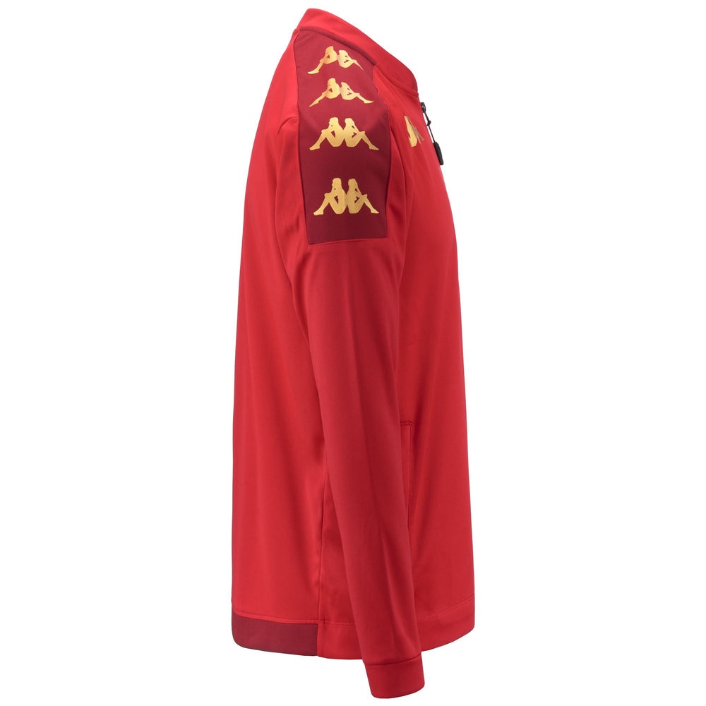 Fleece Man KAPPA4FOOTBALL GIULLIO Jacket RED-RED DK DAHLIA Dressed Front (jpg Rgb)	