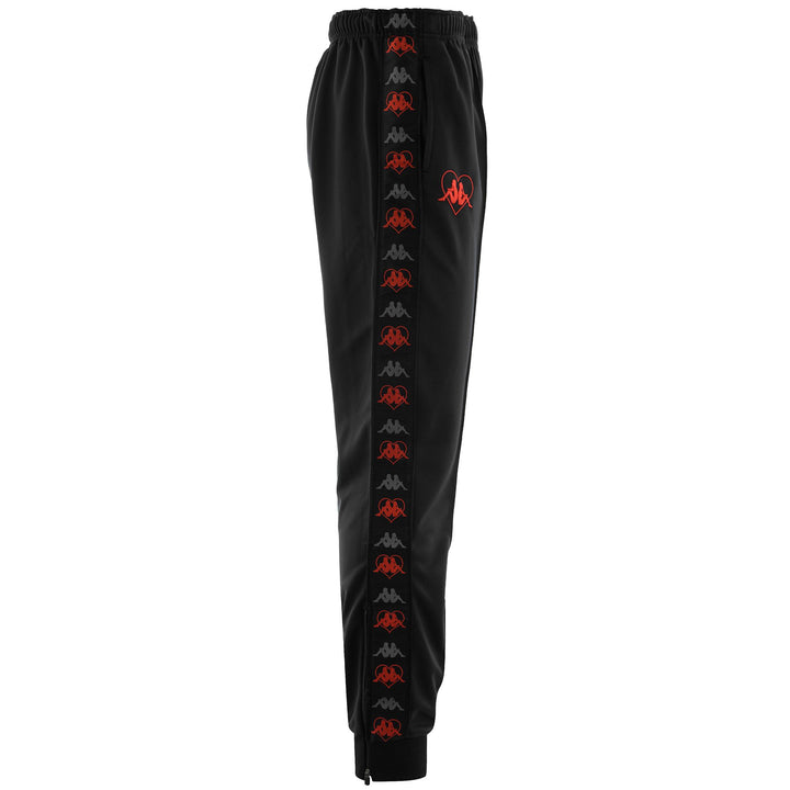 Pants Man AUTHENTIC LEO Sport Trousers BLACK-GREYDK-RED Dressed Front (jpg Rgb)	