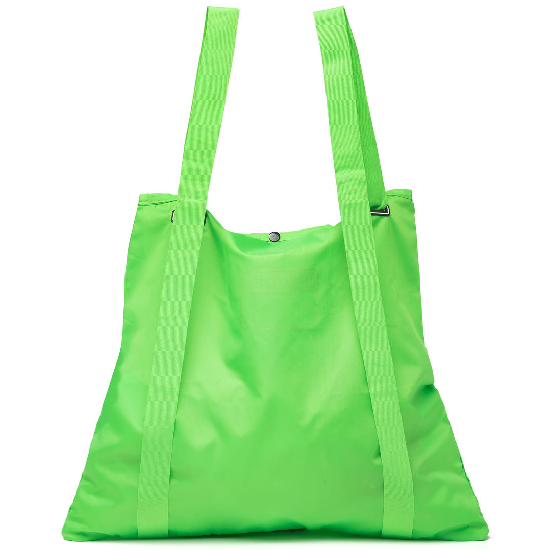 Bags Unisex LOGO GALEV Shopping Bag GREEN FLUO Dressed Front (jpg Rgb)	