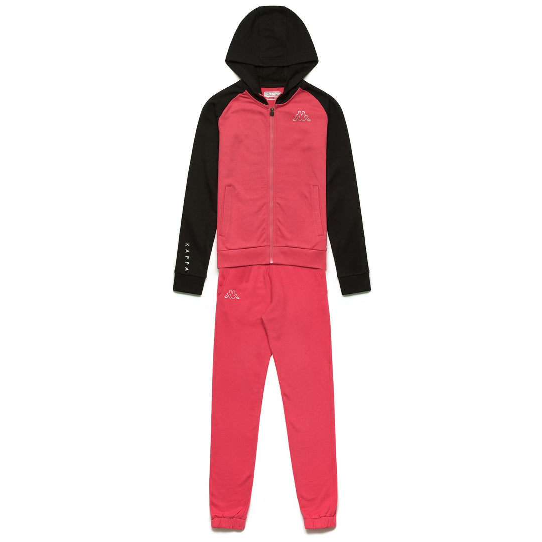 Sport Suits Girl LOGO DRILLA KID TRACKSUIT RED  PINKISH - BLACK Photo (jpg Rgb)			