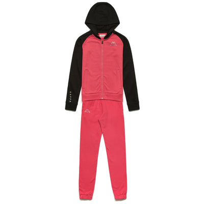 Sport Suits Girl LOGO DRILLA KID TRACKSUIT Red  Pinkish - Black | kappa Photo (jpg Rgb)			