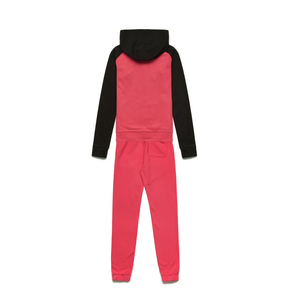 Sport Suits Girl LOGO DRILLA KID TRACKSUIT RED  PINKISH - BLACK Dressed Front (jpg Rgb)	