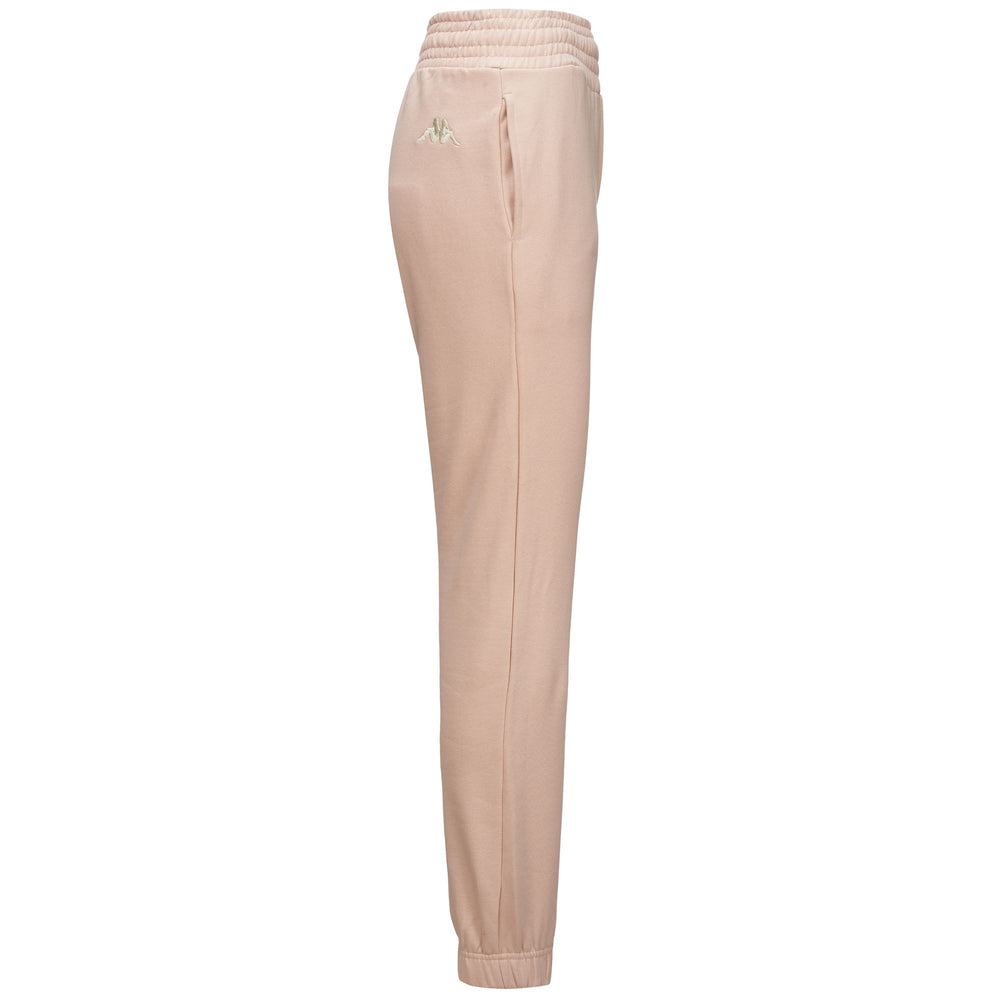 Pants Woman AUTHENTIC VEGHY Sport Trousers PINK SKIN - WHITE ASPARAGUS Dressed Front (jpg Rgb)	