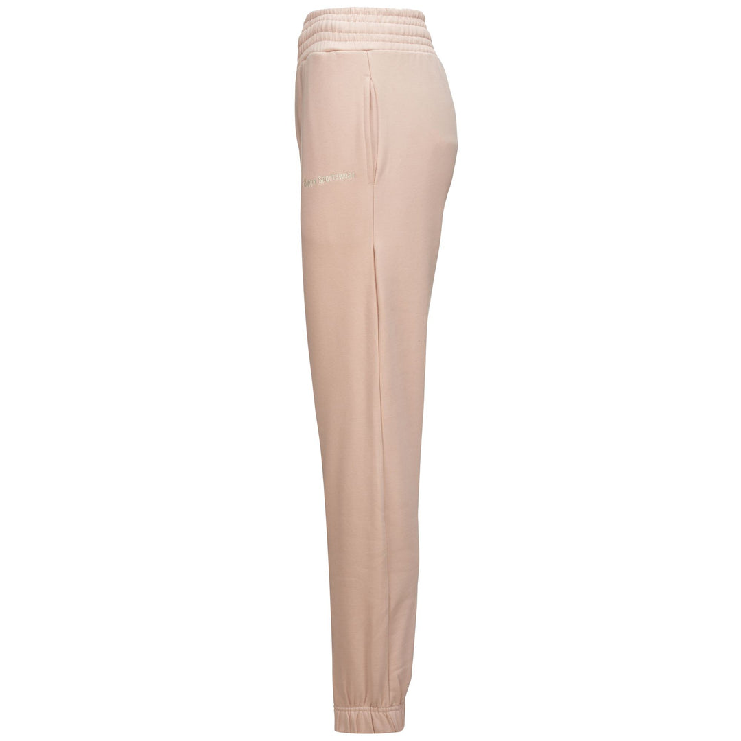 Pants Woman AUTHENTIC VEGHY Sport Trousers PINK SKIN - WHITE ASPARAGUS Dressed Back (jpg Rgb)		