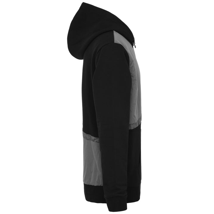 Fleece Man AUTHENTIC TECH VOKAL Jumper BLACK SMOKE-GREY STEEL Dressed Front (jpg Rgb)	