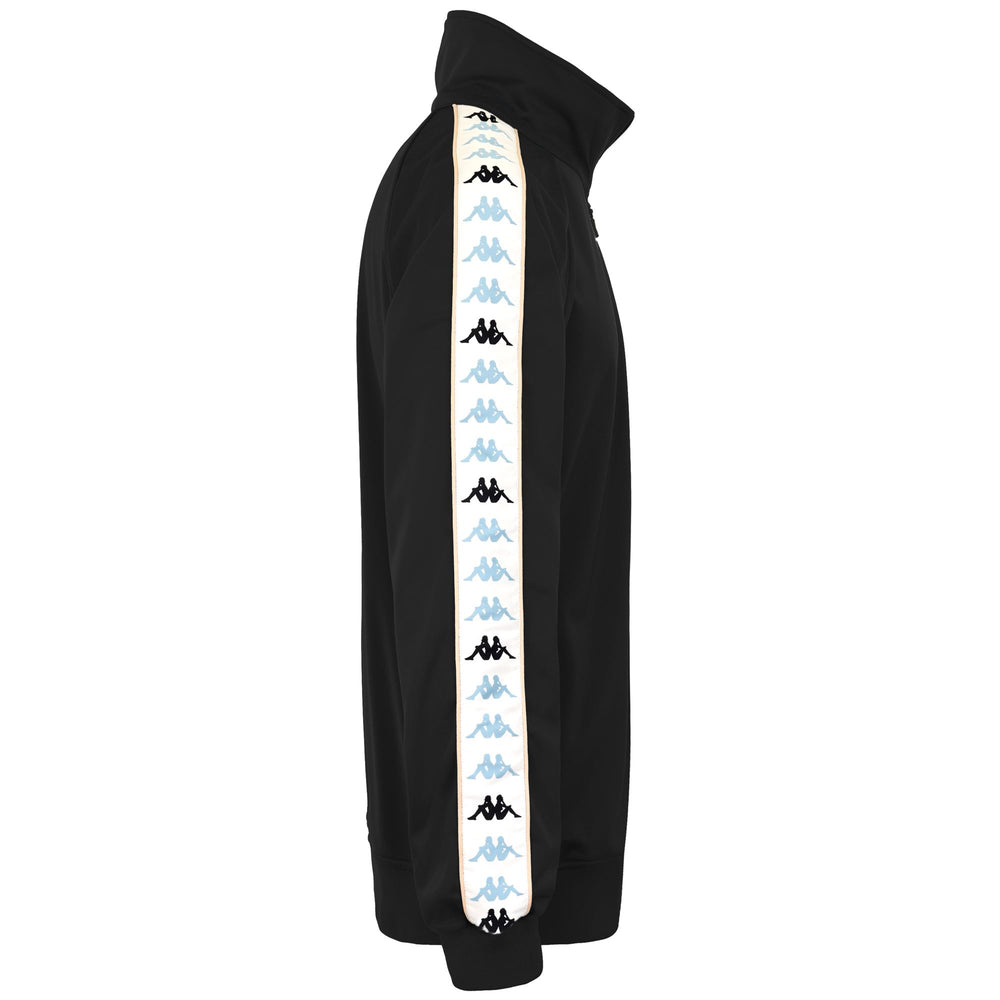 Fleece Man 222 BANDA ANNISTONO Jumper BLACK-BLUE STONE-WHITE CREAM-BEIGE Dressed Front (jpg Rgb)	