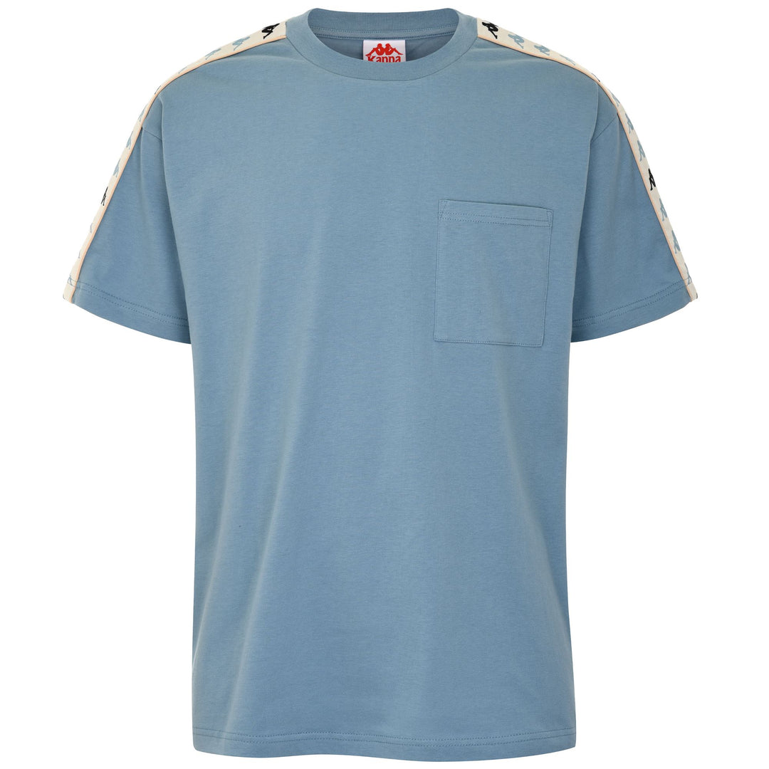 T-ShirtsTop Man 222 BANDA PAULO T-Shirt BLUE STONE-BLACK-WHITE CREAM-BEIGE Photo (jpg Rgb)			