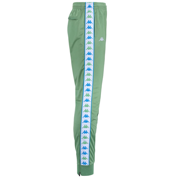 Pants Man 222 BANDA RASTORIAI SLIM Sport Trousers GREEN DUSTY-WHITE-BLUE SMURF Dressed Front (jpg Rgb)	